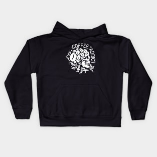 Skeleton Coffee, Coffee Addict Kids Hoodie